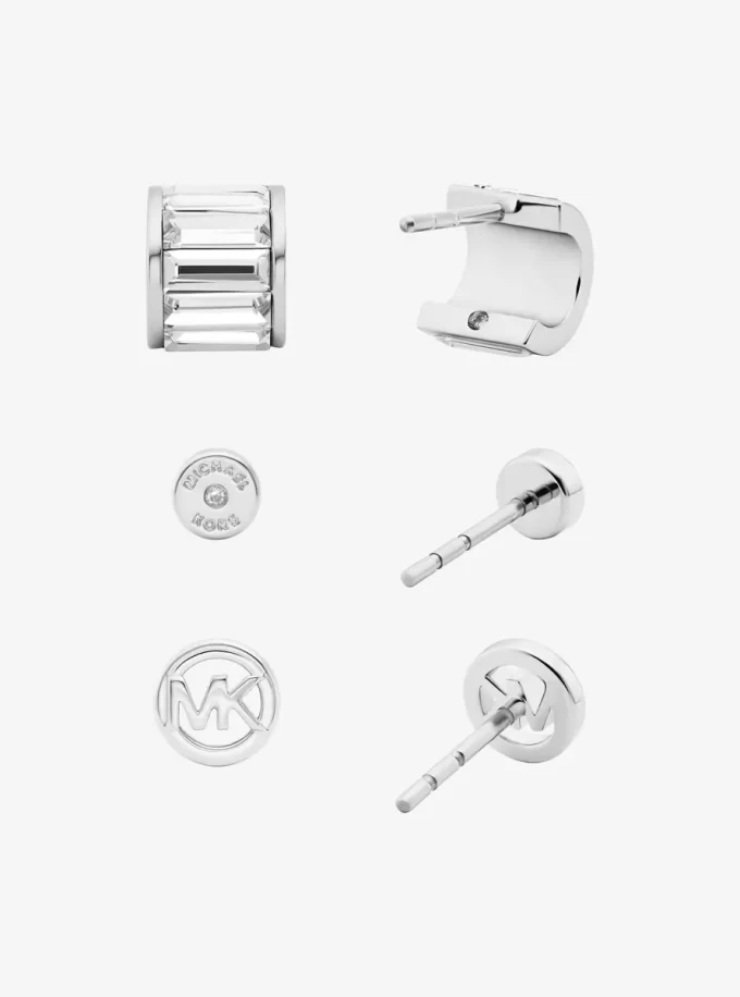 3-Piece Cubic Zirconia Stud Earrings Gift Set