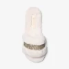 Alexis Faux Fur and Metallic Signature Logo Slide Sandal