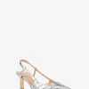 Alora Metallic Crocodile Embossed Leather Slingback Pump