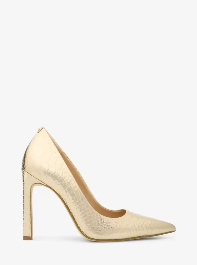 Amara Metallic Snake Embossed Leather Pump Amara Metallic Snake Embossed Leather Pump