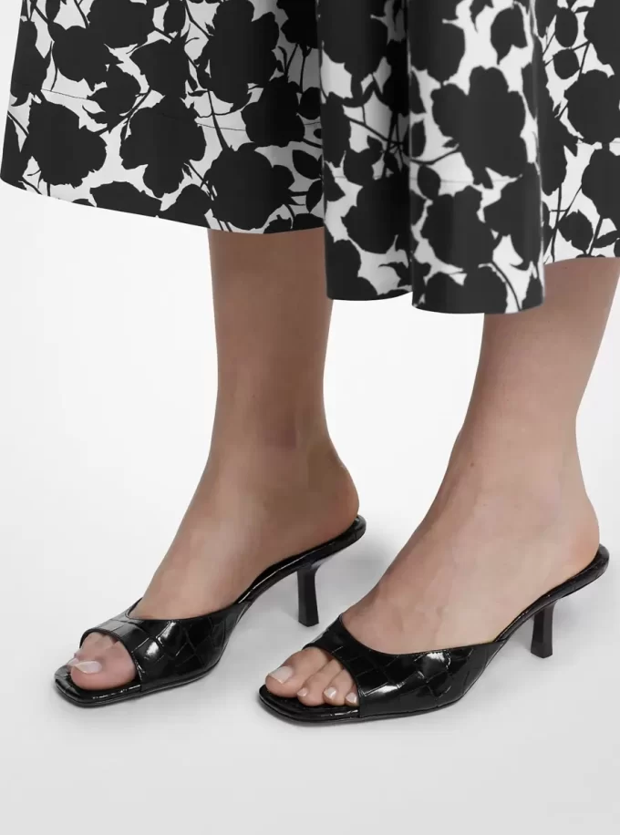 Anita Crocodile Embossed Leather Sandal