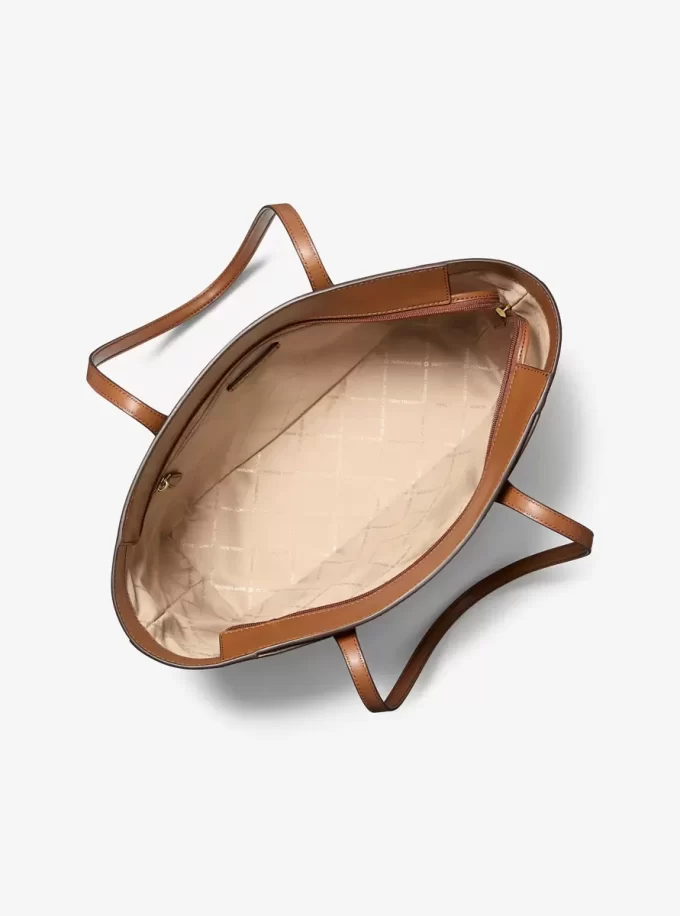 Arden Large Printed Signature Logo Top-Zip Tote Bag Arden Large Printed Signature Logo Top-Zip Tote Bag