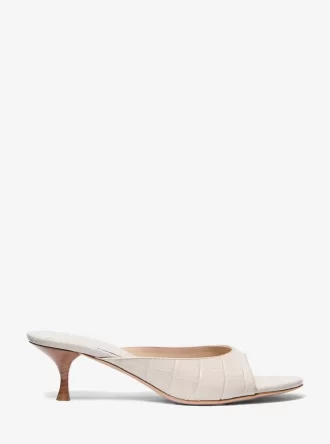 Arianna Crocodile Embossed Leather Mule