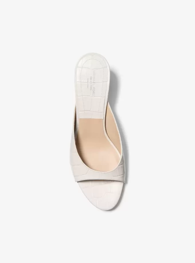 Arianna Crocodile Embossed Leather Mule Arianna Crocodile Embossed Leather Mule