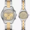 Aspyn His and Hers Pavé Two-Tone Watch Set