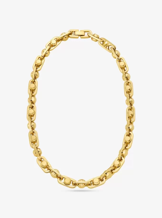 Astor Link Large Precious Metal-Plated Brass Necklace