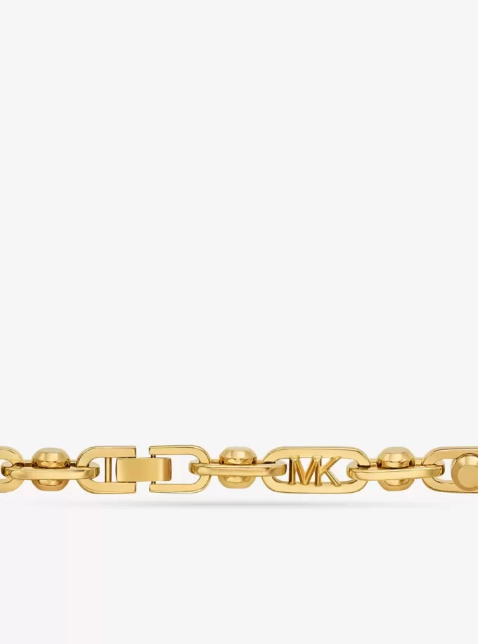 Astor Link Large Precious Metal-Plated Brass Necklace