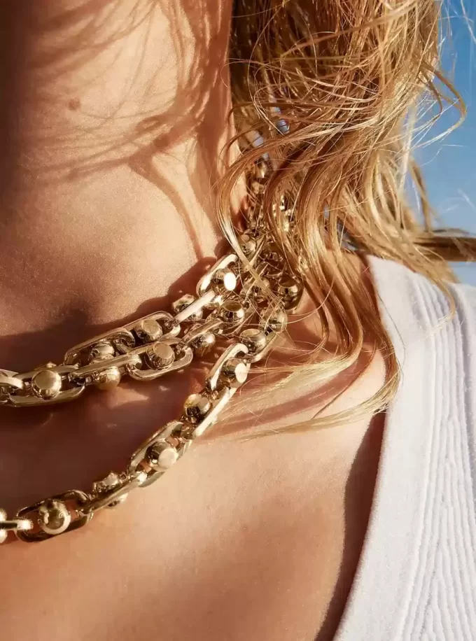 Astor Link Large Precious Metal-Plated Brass Necklace