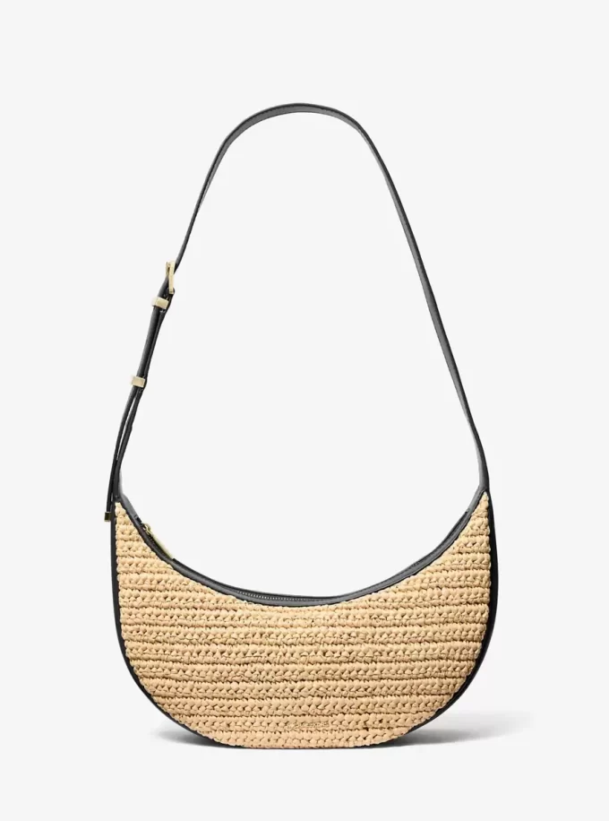 Avra Medium Hand-Crocheted and Leather Crossbody Bag Avra Medium Hand-Crocheted and Leather Crossbody Bag