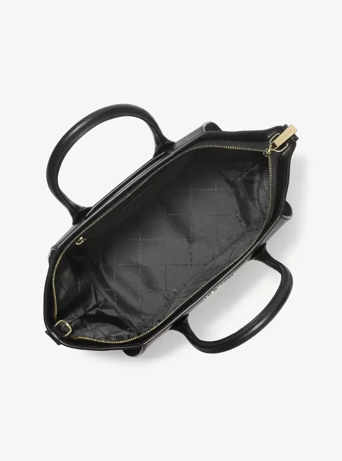 Avril Large Leather and Suede Satchel Avril Large Leather and Suede Satchel