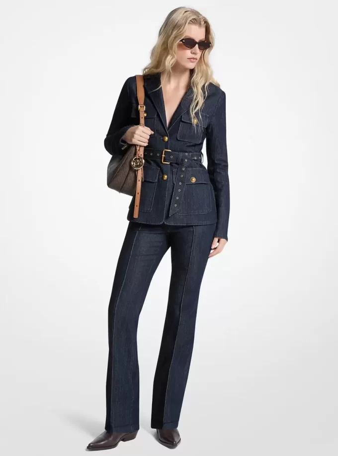 Belted Denim Blazer Belted Denim Blazer