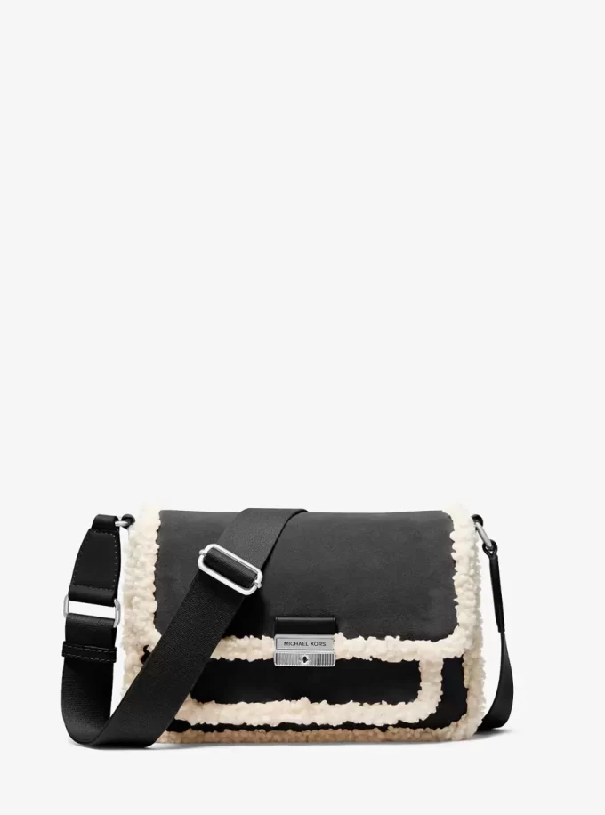 Bradshaw Medium Suede and Faux Shearling Messenger Bag Bradshaw Medium Suede and Faux Shearling Messenger Bag