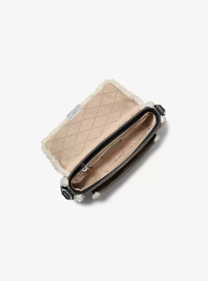 Bradshaw Medium Suede and Faux Shearling Messenger Bag Bradshaw Medium Suede and Faux Shearling Messenger Bag