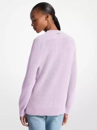 Braided Logo Cotton Blend Sweater