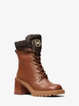 Cade Leather and Signature Logo Combat Boot
