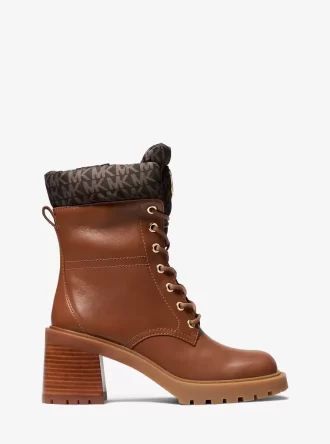 Cade Leather and Signature Logo Combat Boot