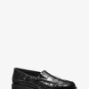 Carolyn Crocodile Embossed Leather Loafer