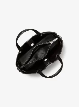 Carson Small Leopard Print Calf Hair Satchel