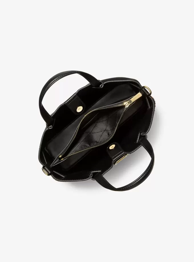 Carson Small Leopard Print Calf Hair Satchel