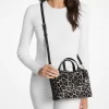 Carson Small Leopard Print Calf Hair Satchel