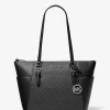 Charlotte Large Logo and Leather Top-Zip Tote Bag