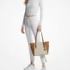 Charlotte Large Logo and Leather Top-Zip Tote Bag