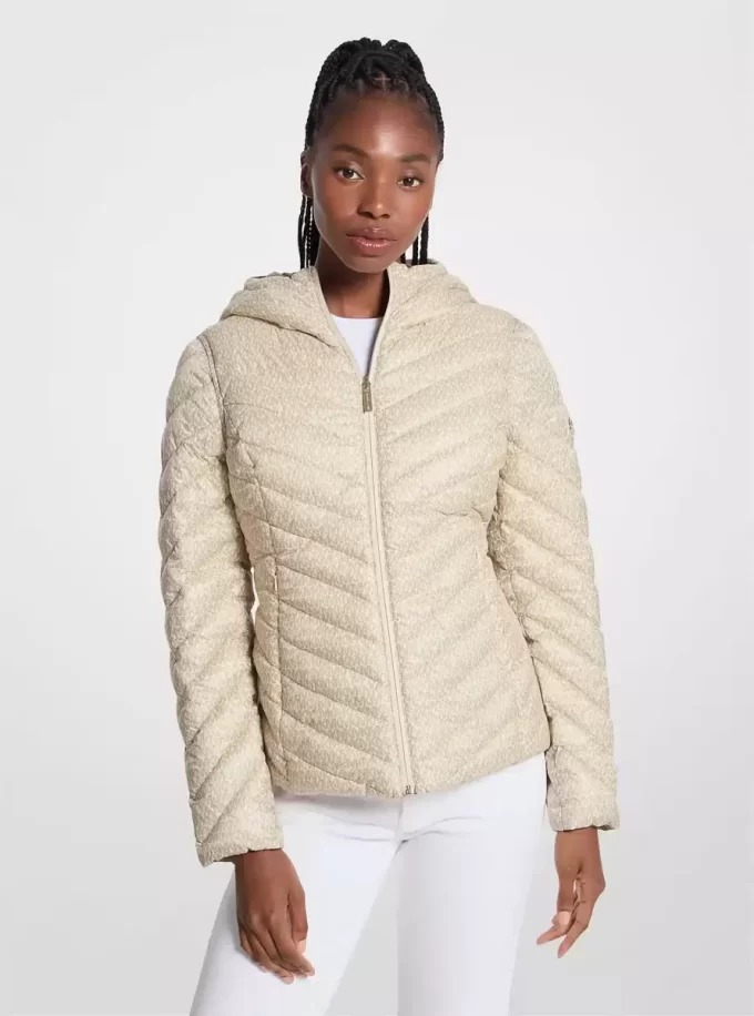 Chevron Logo Print Quilted Nylon Reversible Jacket Chevron Logo Print Quilted Nylon Reversible Jacket