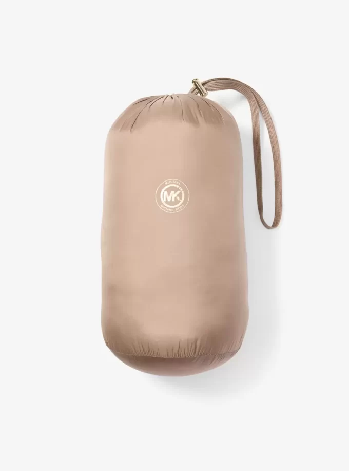 Chevron Quilted Logo Print and Nylon Packable Vest