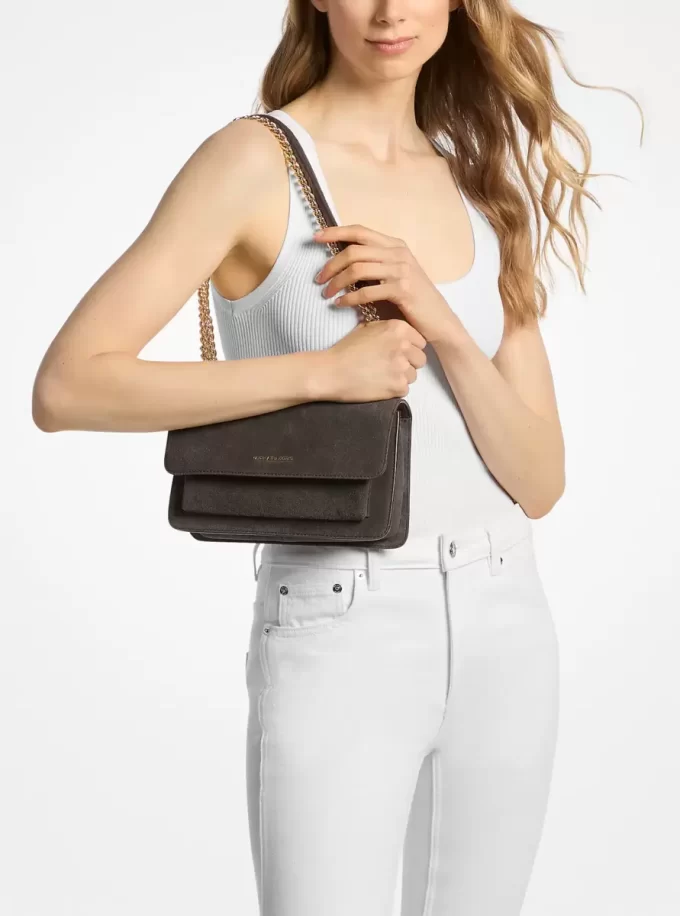 Claire Large Suede Shoulder Bag