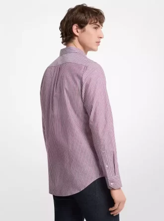 Classic Fit Striped Cotton Blend Shirt