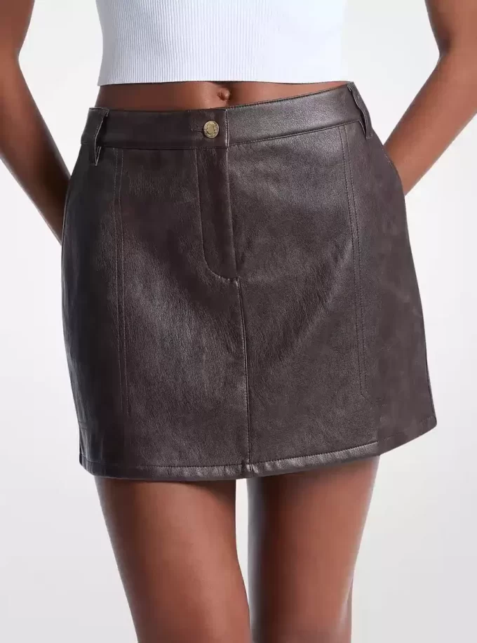 Coated Viscose Blend Mini Skirt Coated Viscose Blend Mini Skirt