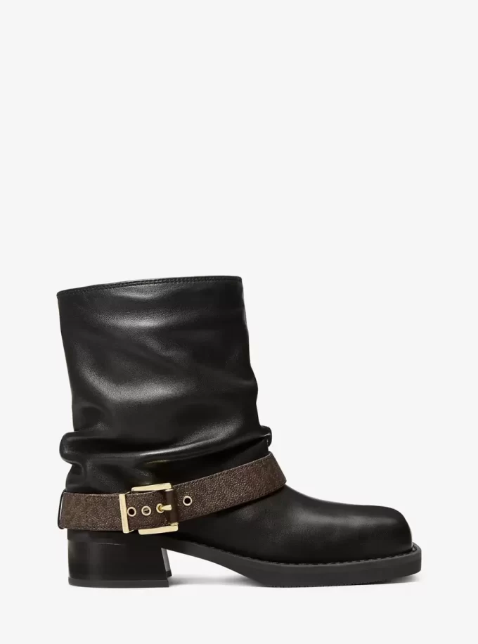 Colby Leather and Signature Logo Ankle Boot
