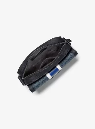 Cooper Medium Signature Logo Stripe Camera Crossbody Bag