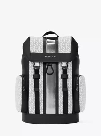 Cooper Metallic Striped Signature Logo Backpack