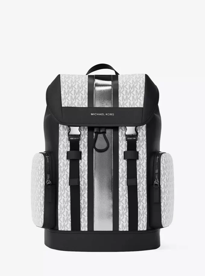 Cooper Metallic Striped Signature Logo Backpack Cooper Metallic Striped Signature Logo Backpack