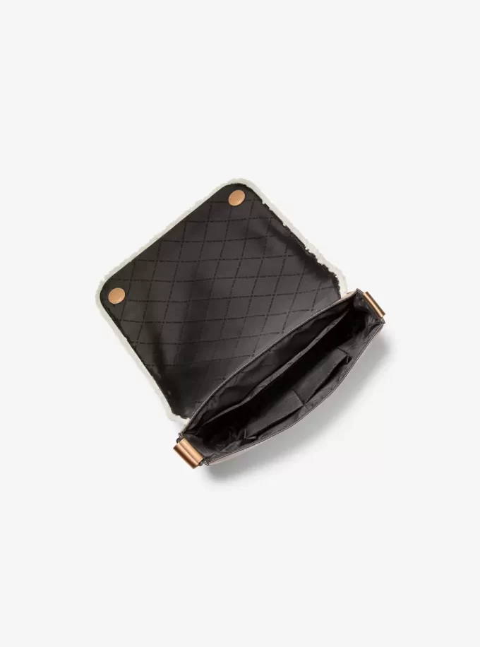 Cooper Suede and Sherpa Messenger Bag