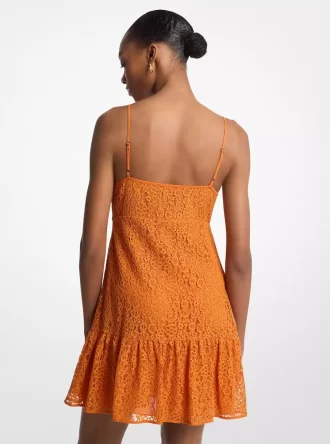 Corded Floral Lace Mini Slip Dress