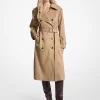 Cotton Blend Belted Trench Coat