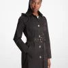 Cotton Blend Hooded Trench Coat