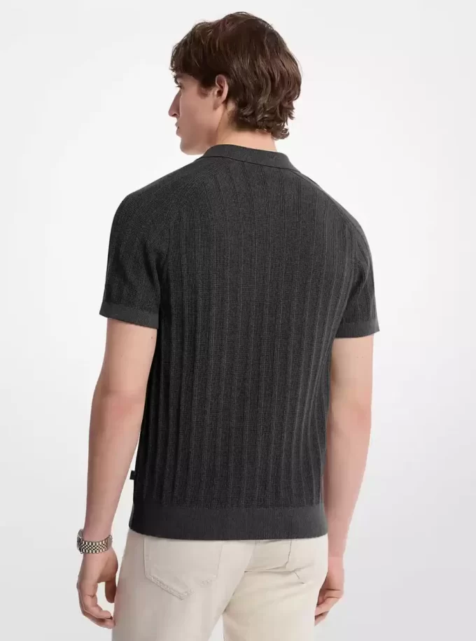 Cotton Knit Zip Polo Shirt Cotton Knit Zip Polo Shirt