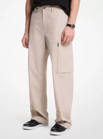 Cotton Poplin Zip Cargo Pants
