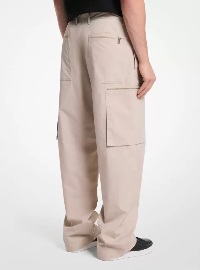 Cotton Poplin Zip Cargo Pants