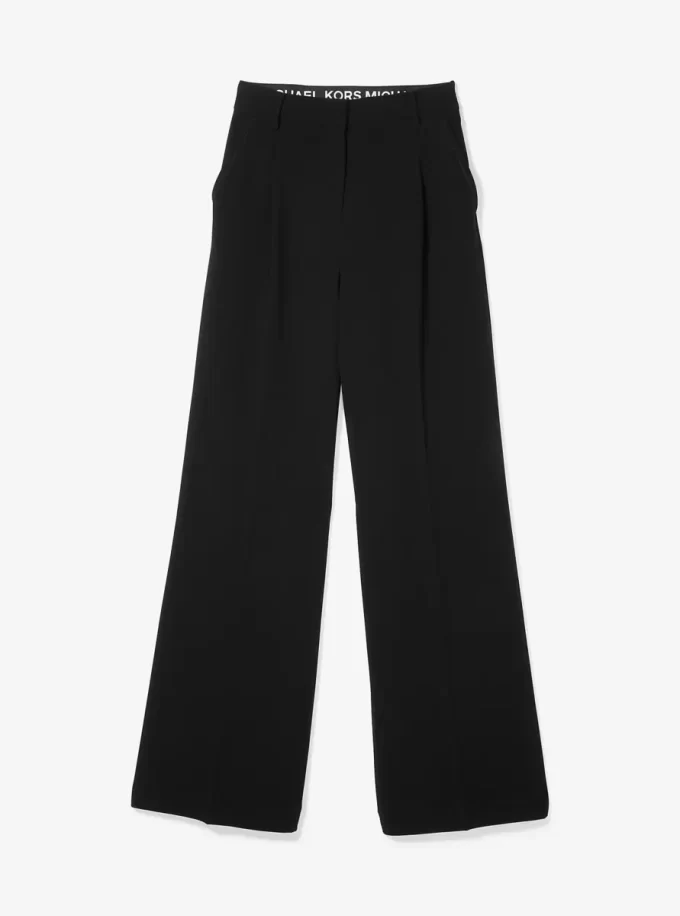Crepe Wide-Leg Pants