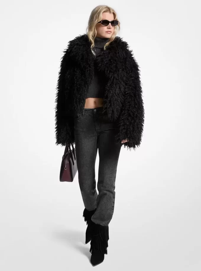 Cropped Faux Fur Jacket