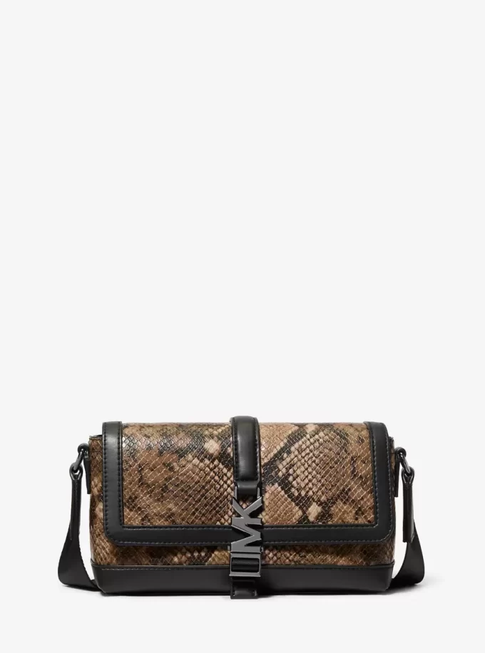 Cyrus Small Snake Embossed Crossbody Bag