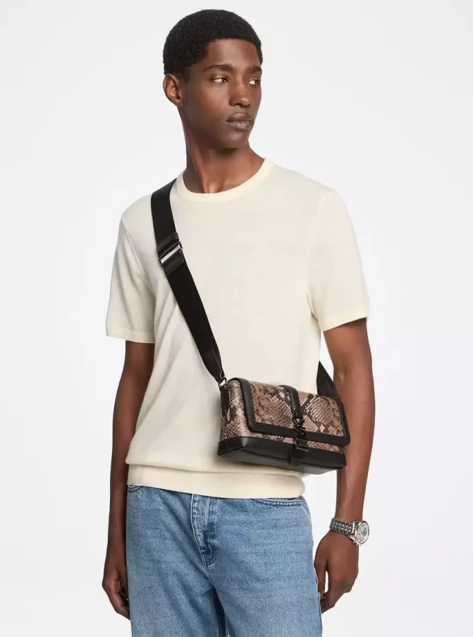 Cyrus Small Snake Embossed Crossbody Bag