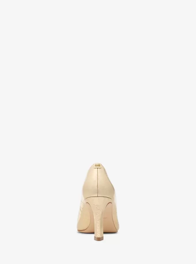 Darrah Crackled Metallic Leather Pump