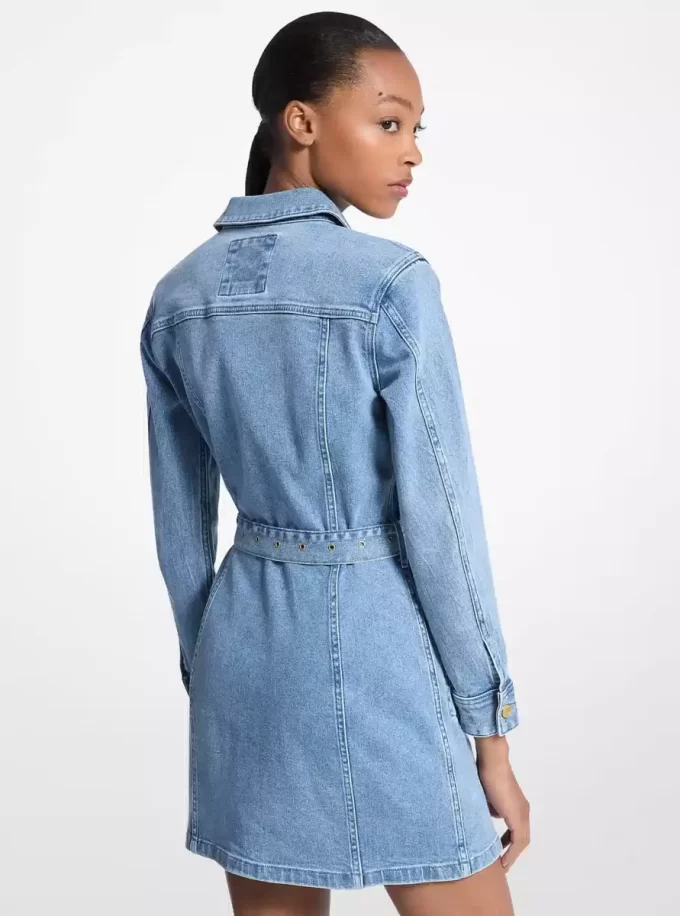 Denim Belted Mini Dress