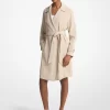 Draped Woven Trench Coat