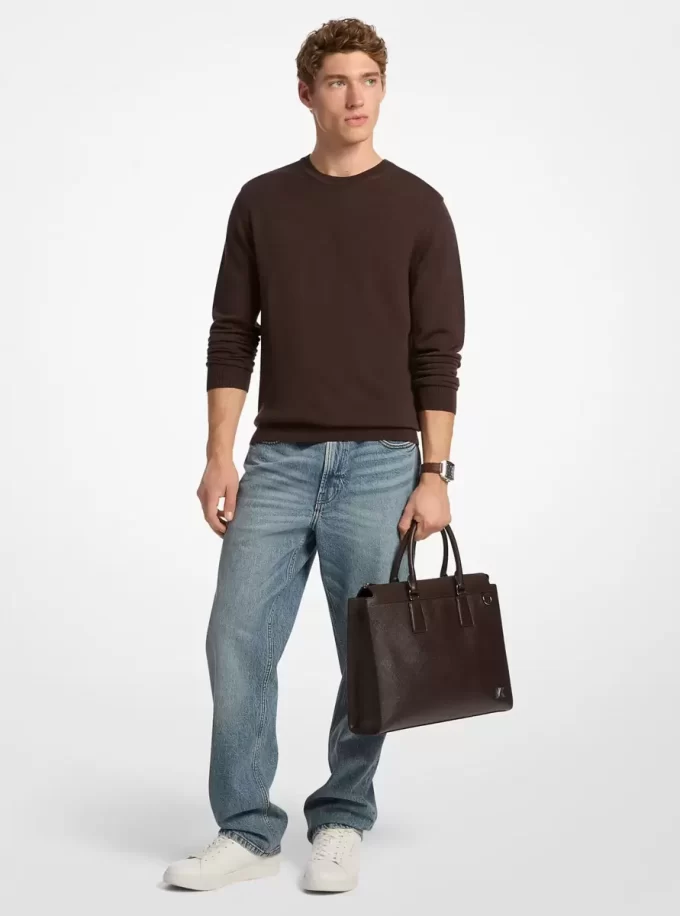 Edison Medium Scratch-Resistant Leather Briefcase